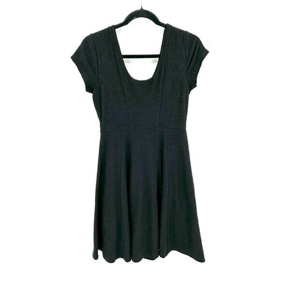 ANTHROPOLOGIE Maeve Black Regina Knit Scoop Neck Short Sleeve Mini Dress Size XS - Picture 5 of 9